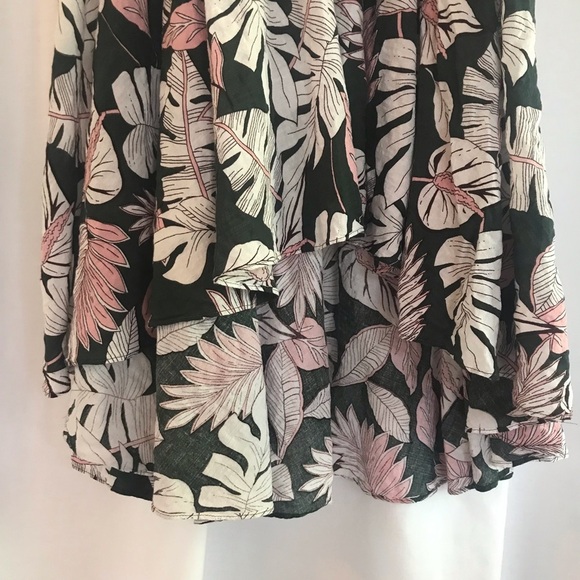 Gianni Bini Button Up High Low Leafy Dress - Picture 5 of 14